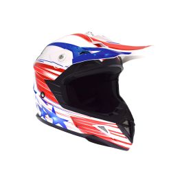 Casque cross ATRAX Starcross - Enfant - Rouge / Bleu - L