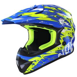 Casque cross NO END Cracked - Enfant - Bleu - S