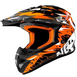 Casque cross NO END Cracked - Enfant - Orange - S