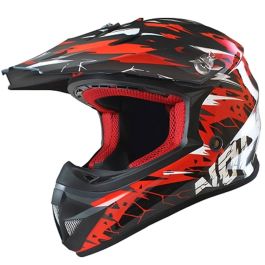 Casque cross NO END Cracked - Enfant - Rouge - S