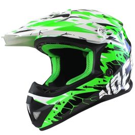 Casque cross NO END Cracked - Enfant - Vert - S