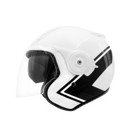 Casque jet TNT Aero Double Ecran - Blanc / Noir - S