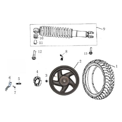N°9 - Amortisseur arrière - 290mm