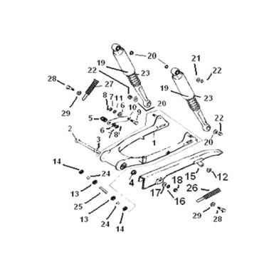 N°2 - Axe de bras oscillant (sans écrou)