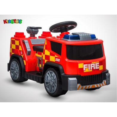 Camion électrique enfant KINGTOYS - Pompier 22W - Rouge
