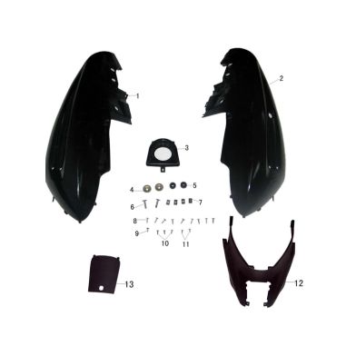 N°2 - Carénage arrière gauche - Noir