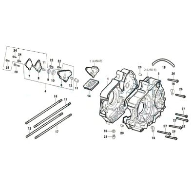 N°1 - Carter moteur droit - 50cc