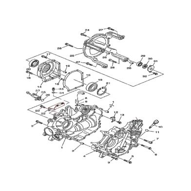 N°4 - Carter moteur - Gauche - 500cc
