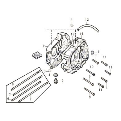 N°1 - Carters moteur droit et gauche - 125cc