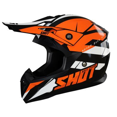 Casque Cross SHOT PULSE - Orange/Blanc - Adulte