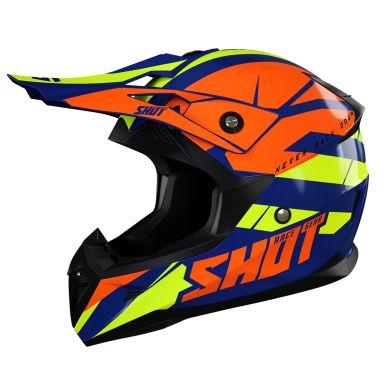 Casque Cross SHOT PULSE - Orange/Jaune - Adulte