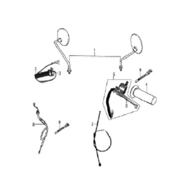 N°5 - Commutateur gauche - Chrome