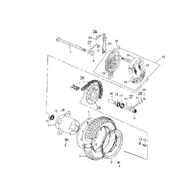 N°29 - Couronne de transmission - 125cc - Euro 3
