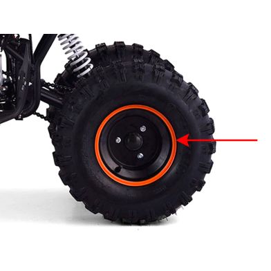 Jante 8" AR - 3 Trous - Noir/Orange