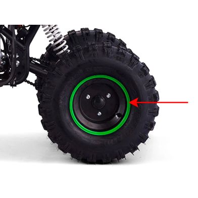 Jante 8" AR - 3 Trous - Noir/Vert