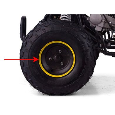 Jante 8" AV - 3 Trous - Noir/Jaune