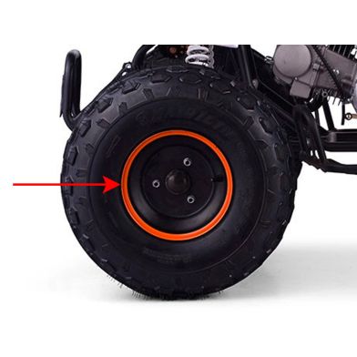 Jante 8" AV - 3 Trous - Noir/Orange