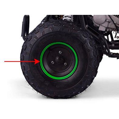 Jante 8" AV - 3 Trous - Noir/Vert