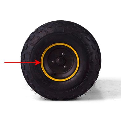 Jante 7" AV/AR - 3 Trous - Noir/Jaune