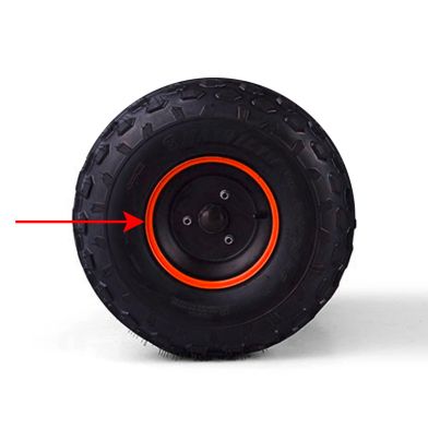 Jante 7" AV/AR - 3 Trous - Noir/Orange