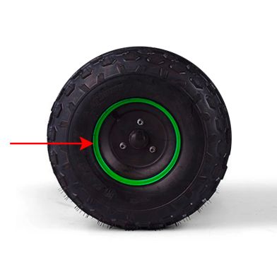 Jante 7" AV/AR - 3 Trous - Noir/Vert
