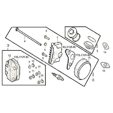 N°3 - Kit cache culbuteur - 125cc