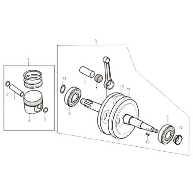N°1 - Kit piston - 125cc