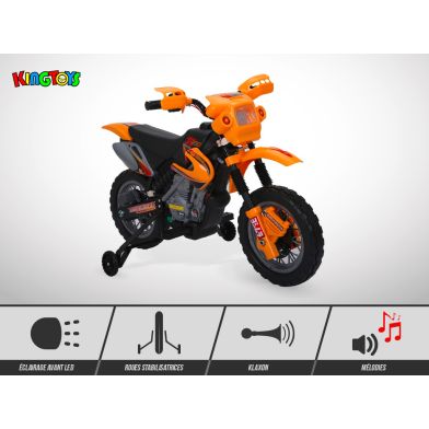 Moto électrique enfant KINGTOYS - Cobra 18W - Jaune