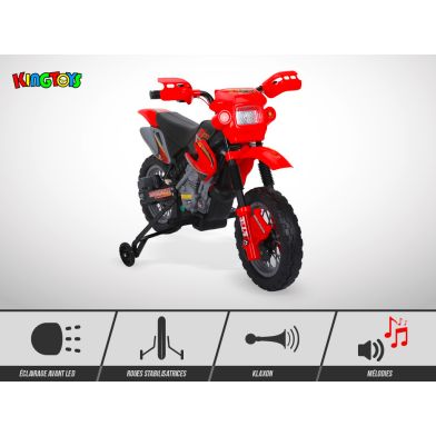 Moto électrique enfant KINGTOYS - Cobra 18W - Rouge