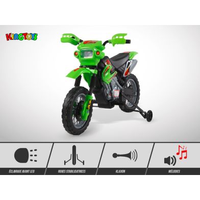 Moto électrique enfant KINGTOYS - Cobra 18W - Vert