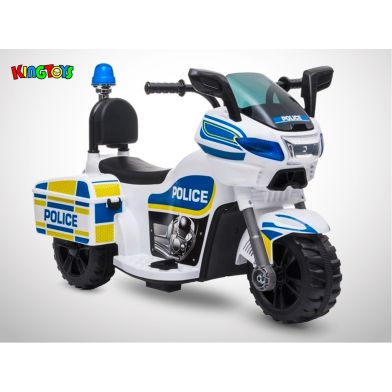 Moto électrique enfant KINGTOYS - Police 22W - Blanc