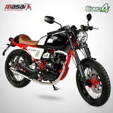 Moto homologuée BLACK CAFE 125 - MASAI - Rouge