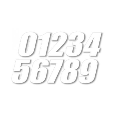 Numéro de course - 10cm - BUD RACING - Blanc (x3)