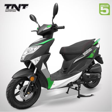 Scooter 50cc BOSTON 10" - 4 Temps - TNT MOTOR - Noir Mat / Vert