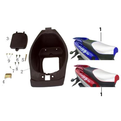 N°1 - Selle - Gris / Rouge