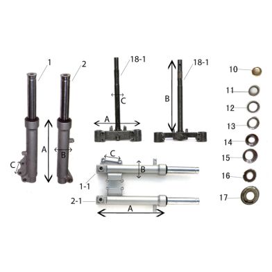 N°1 - Tube de fourche - Gauche