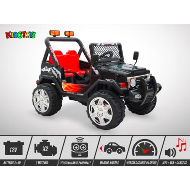 Voiture électrique enfant KINGTOYS - 4X4 Mountain 70W - Noir