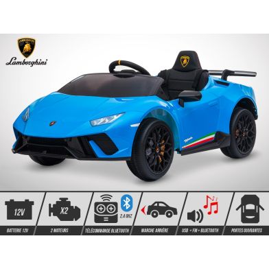 Voiture électrique enfant KINGTOYS - Lamborghini Huracan 60W - Bleu