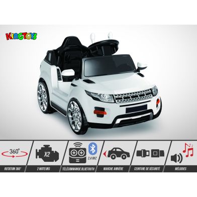 Voiture électrique enfant KINGTOYS - Lander 50W - Blanc