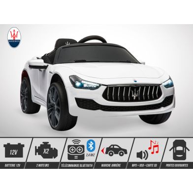 Voiture électrique enfant KINGTOYS - Maserati Ghibli 50W - Blanc