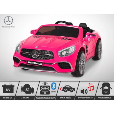 Voiture électrique enfant KINGTOYS - Mercedes SL 65 AMG 70W - Rose