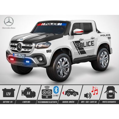 Voiture électrique enfant KINGTOYS - Mercedes X-CLASS PICKUP 140W - Police